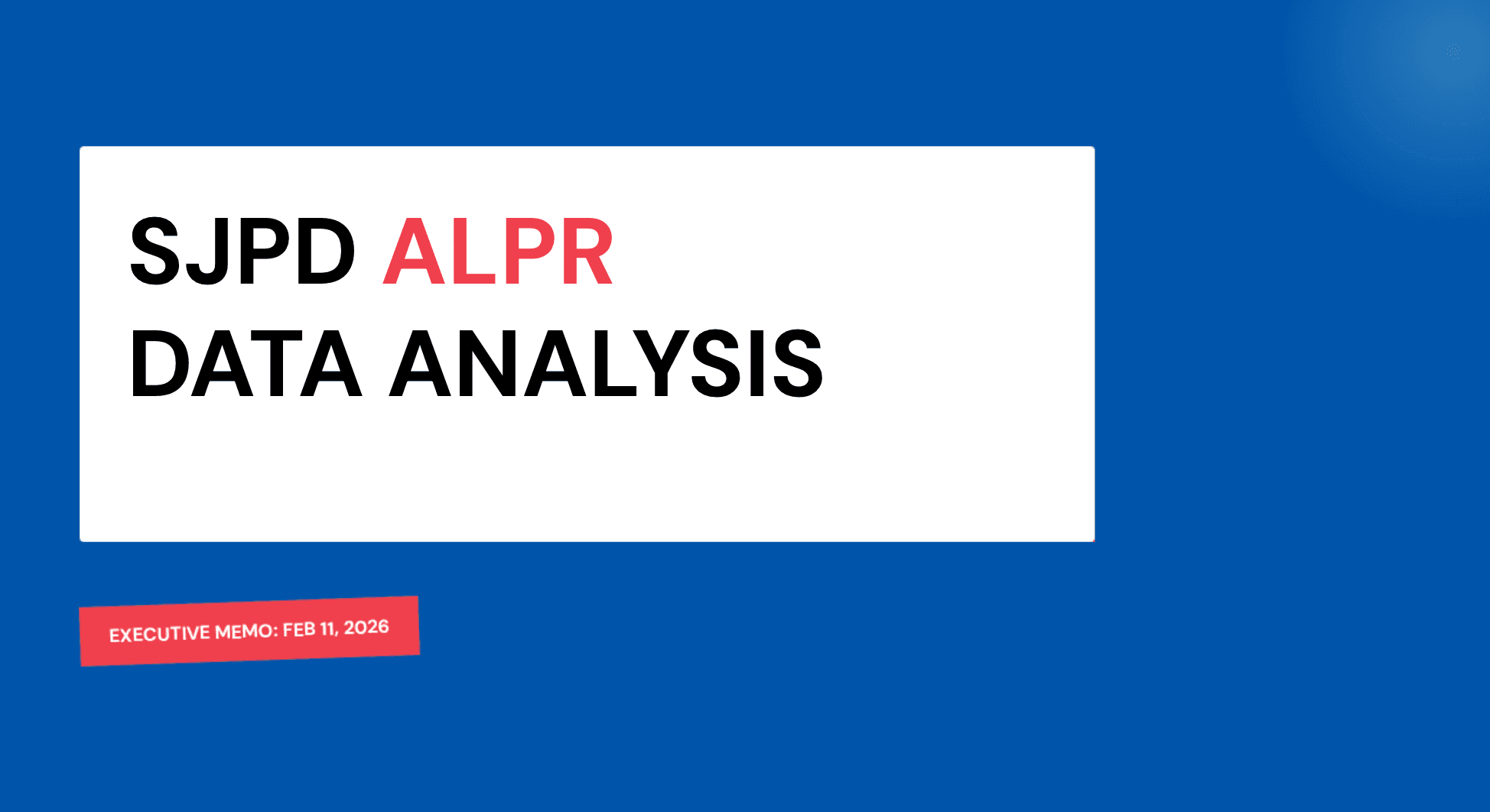 San Jose ALPR analysis